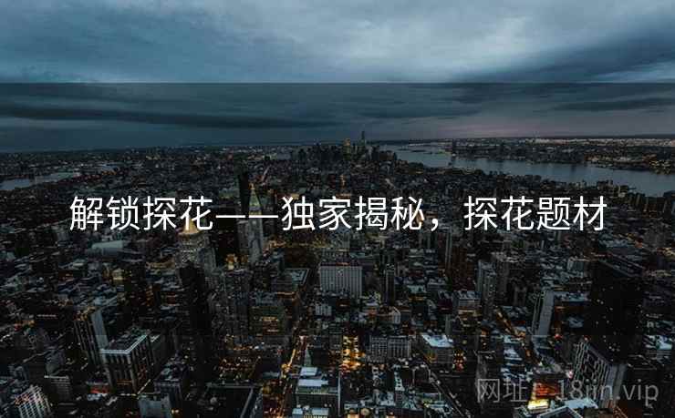 解锁探花——独家揭秘，探花题材