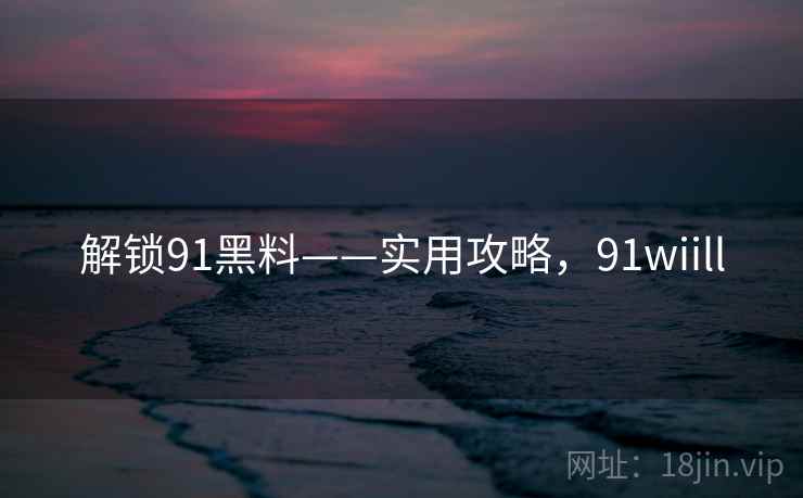 解锁91黑料——实用攻略，91wiill