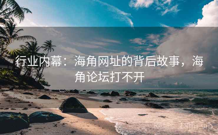 行业内幕：海角网址的背后故事，海角论坛打不开